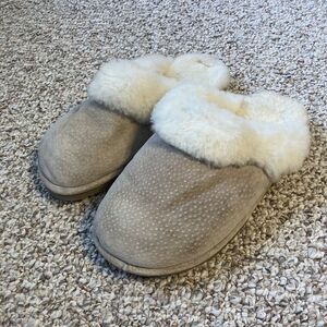 Ciabatta's Women's Glide Sheepskin Lined Clog Slipper Size M House Shoe Tan